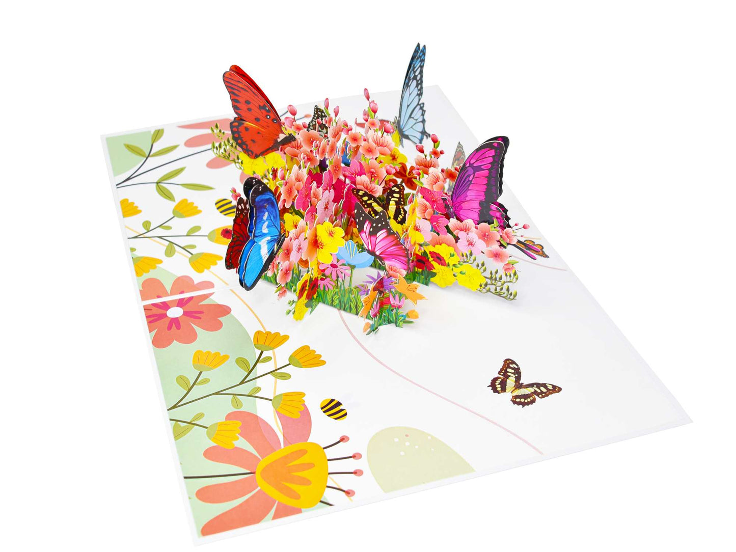Butterflies with Spring Flowers Pop Up Card