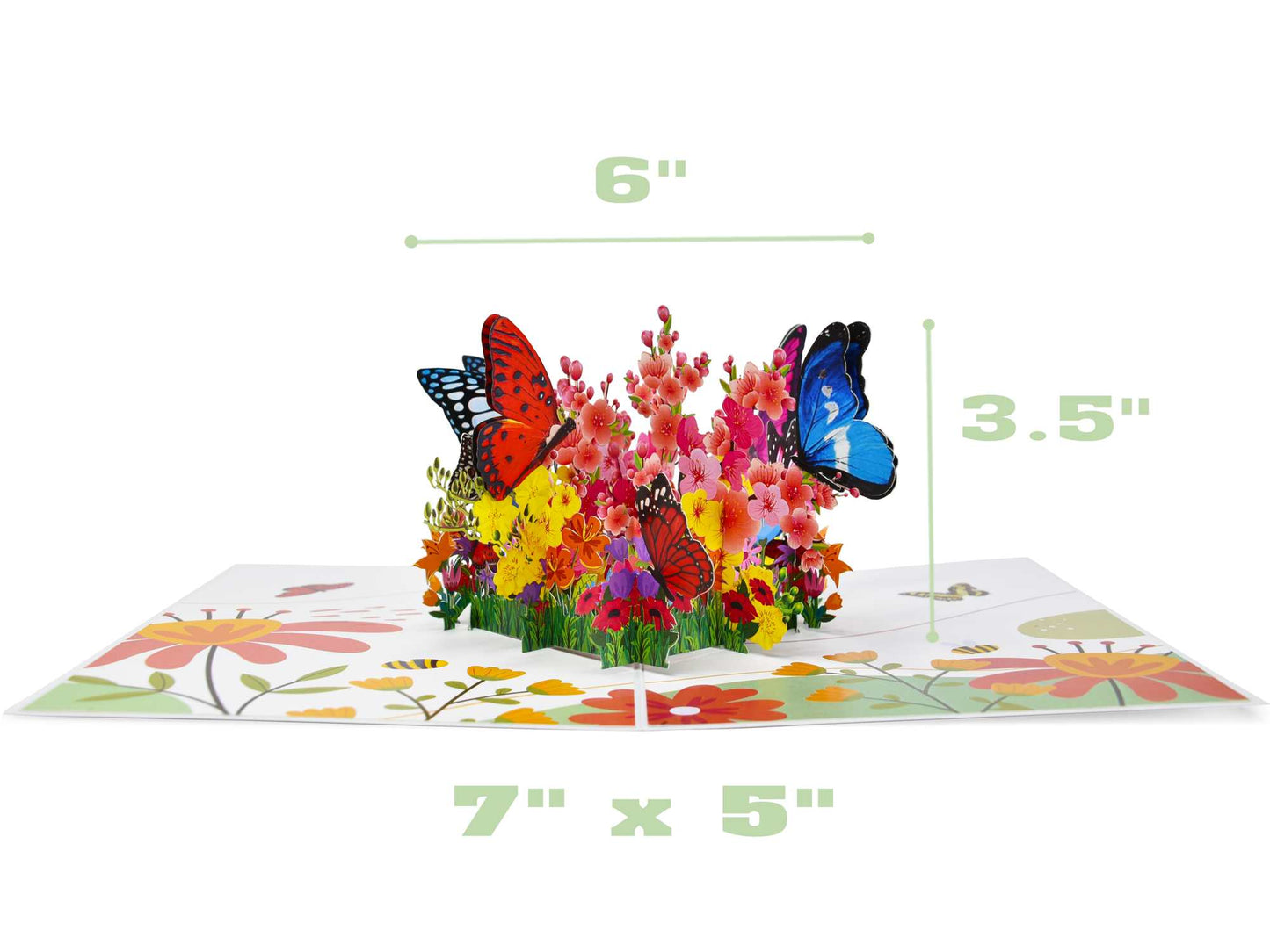 Butterflies with Spring Flowers Pop Up Card