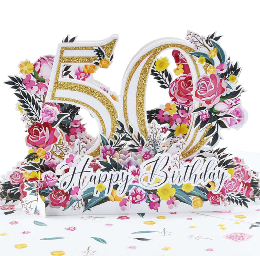 Happy 50th Birthday Pop Up Card
