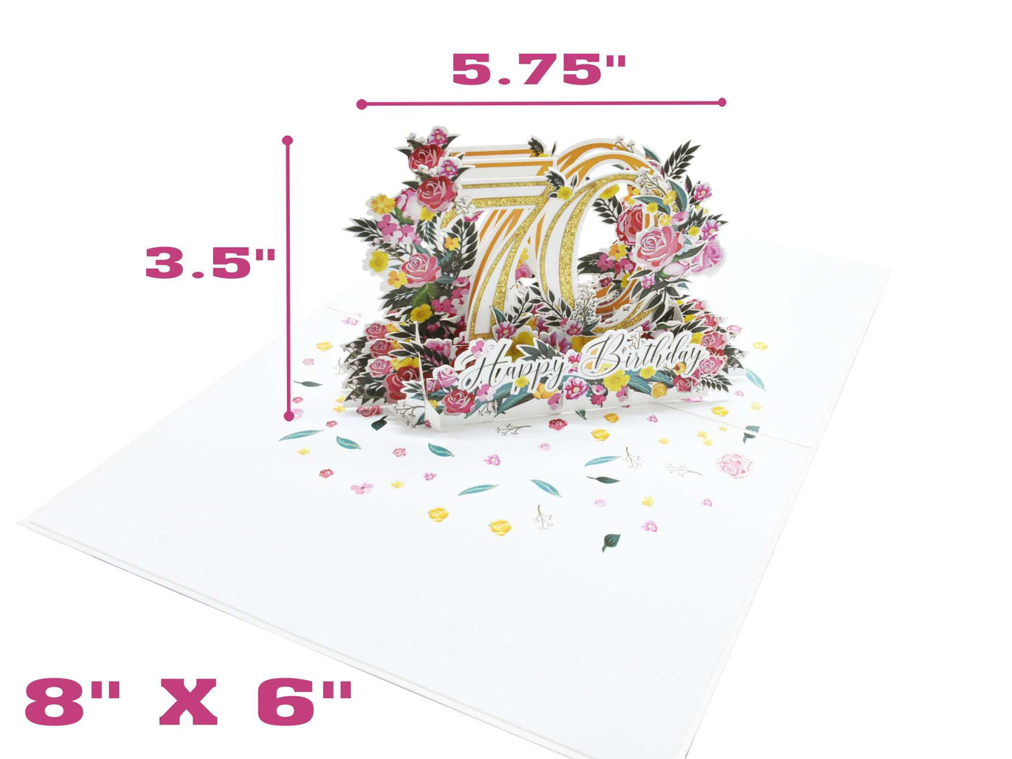Happy 70th Birthday Pop Up Card