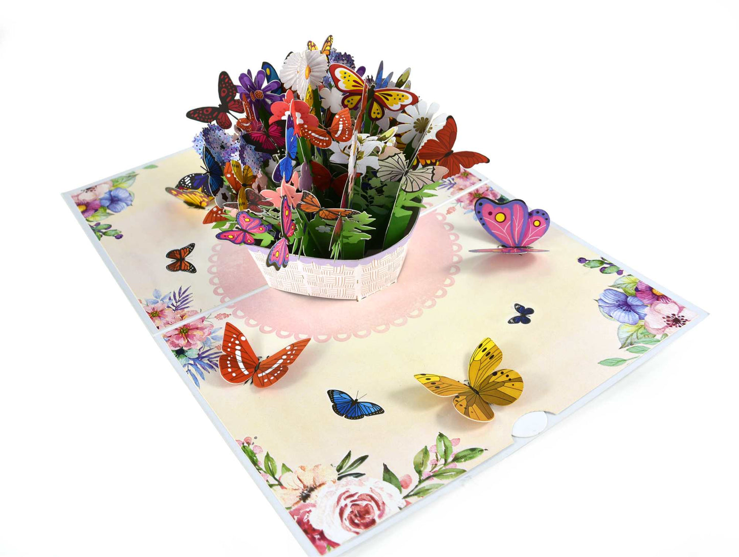 Basket of Butterflies Pop Up Card