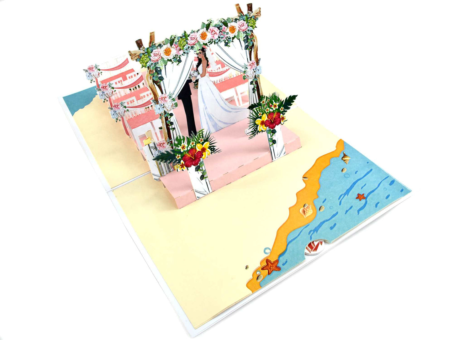 Beach Wedding Pop Up Card