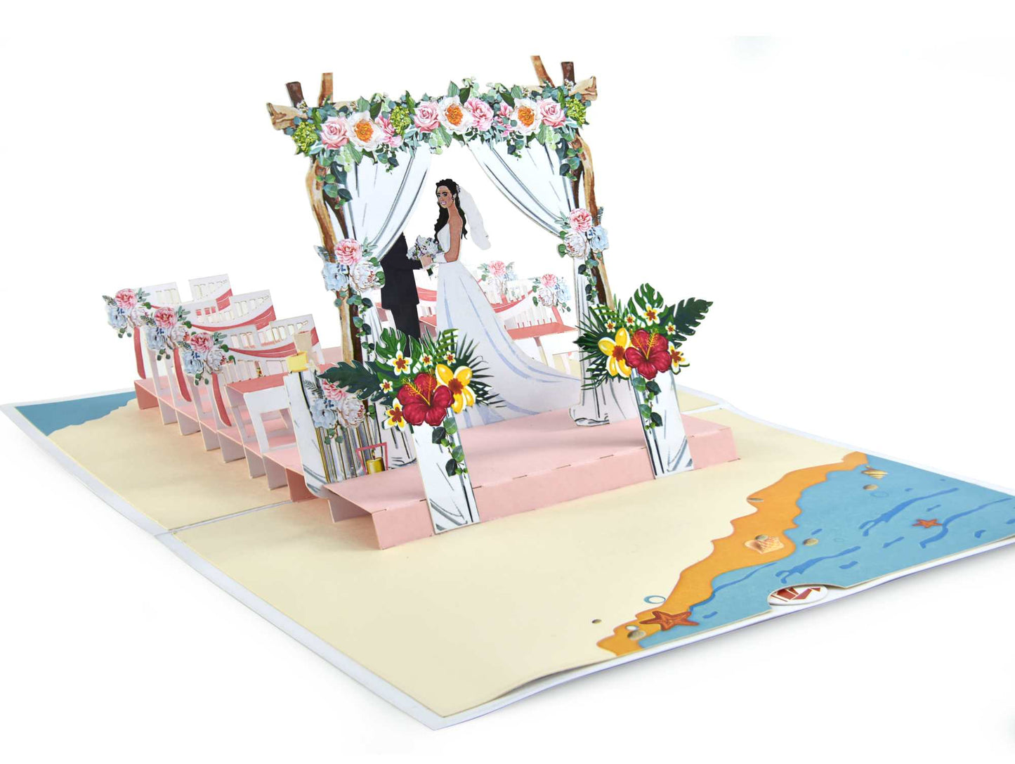 Beach Wedding Pop Up Card