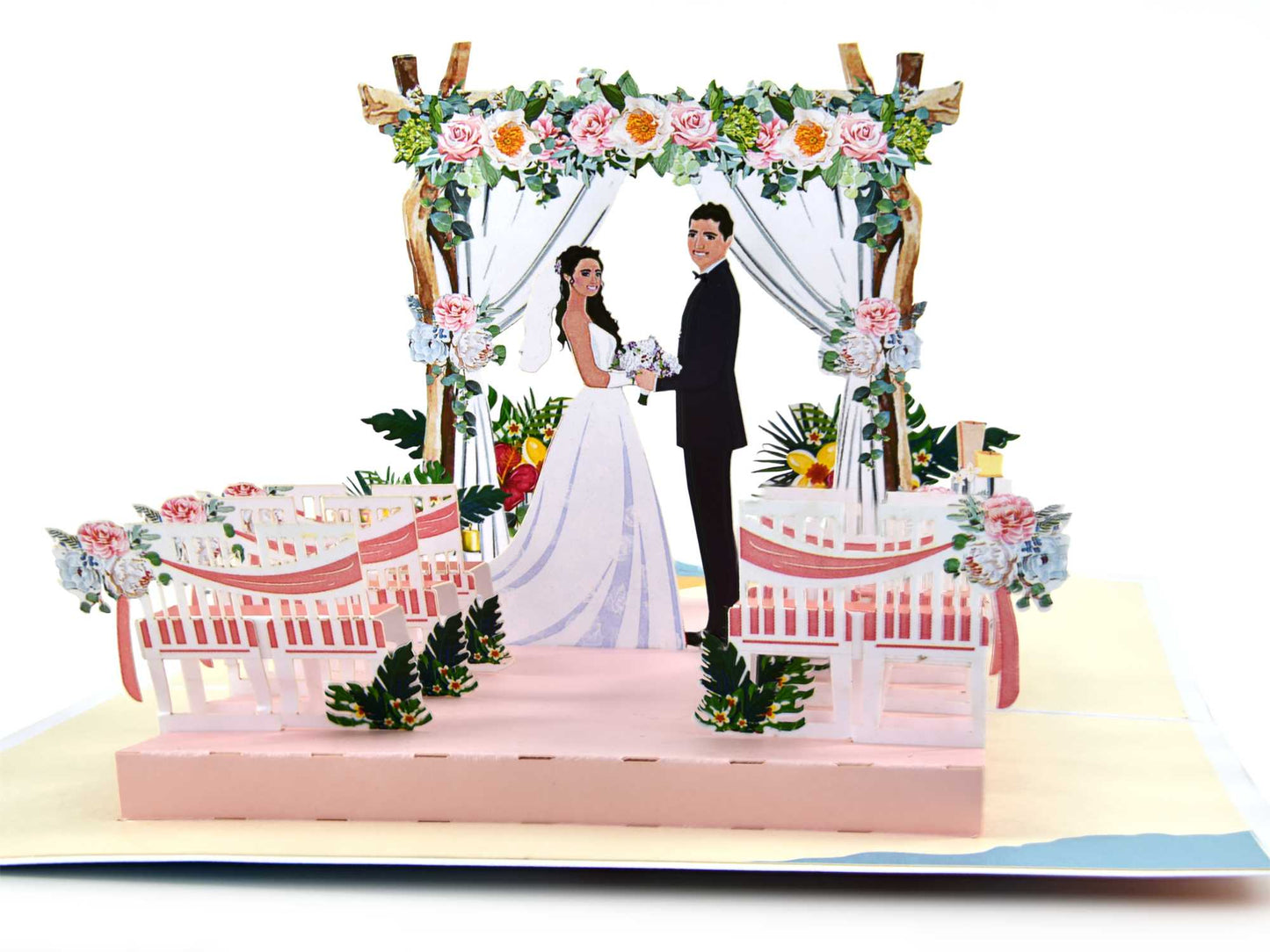 Beach Wedding Pop Up Card