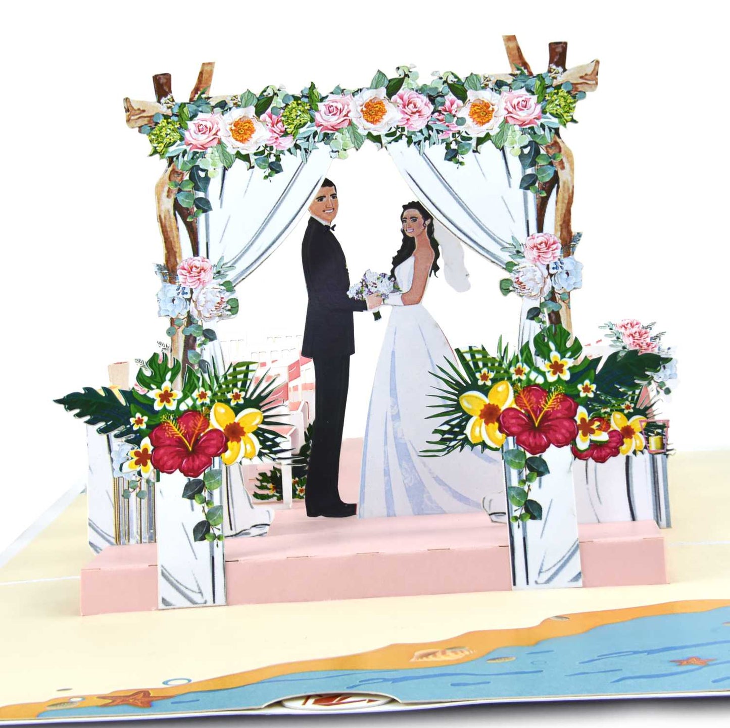 Beach Wedding Pop Up Card