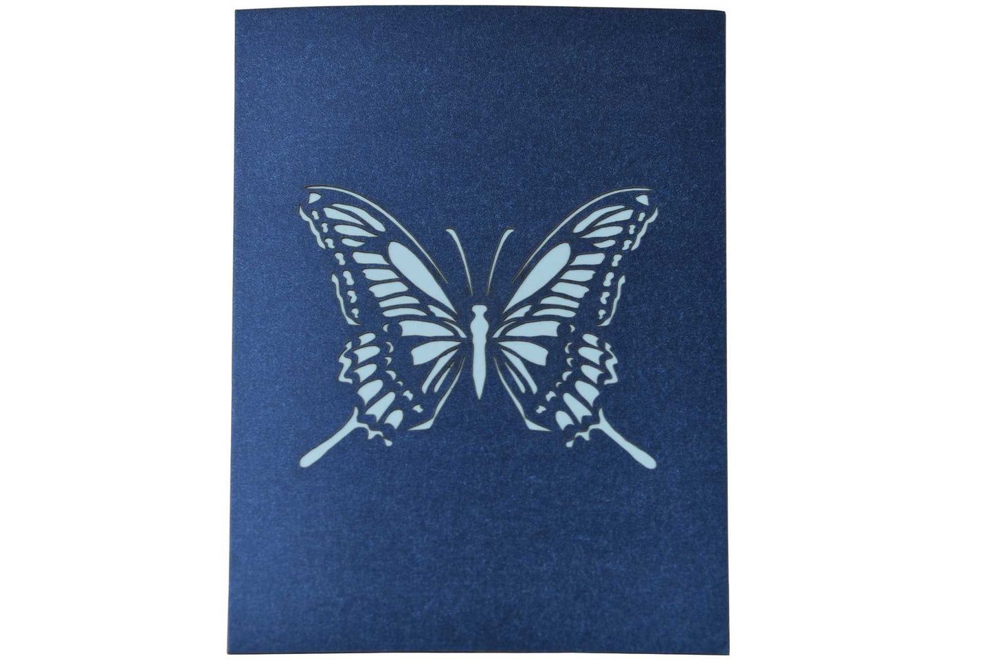 Double Blue Butterflies Pop Up Card