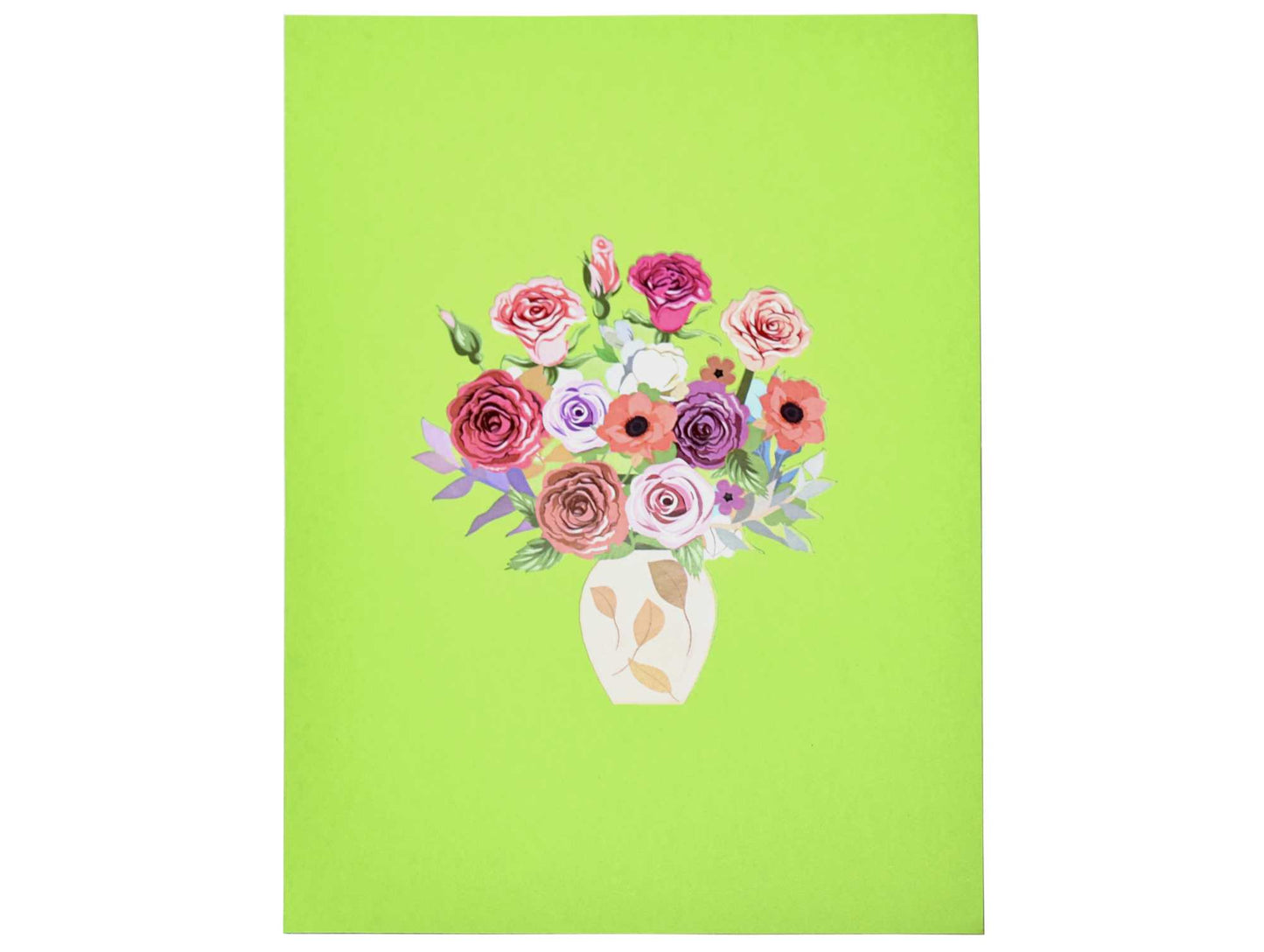 Pink Roses Pop Up Card