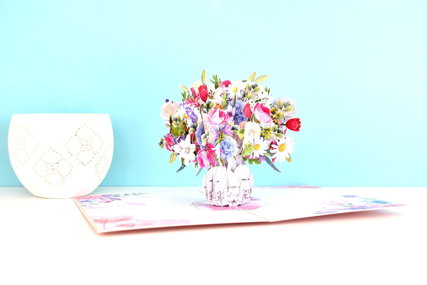 Mixed Flower Vase Pop Up Card