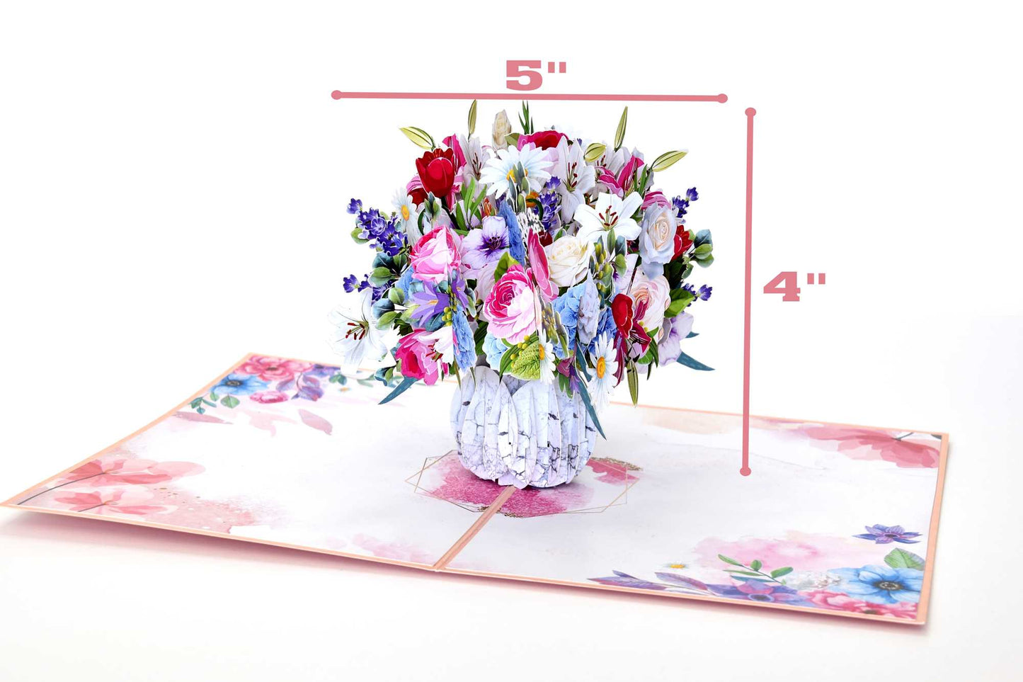 Mixed Flower Vase Pop Up Card