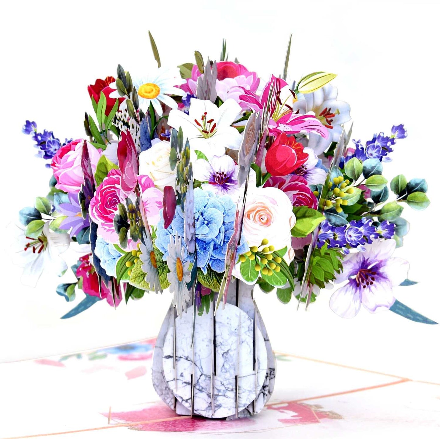 Mixed Flower Vase Pop Up Card