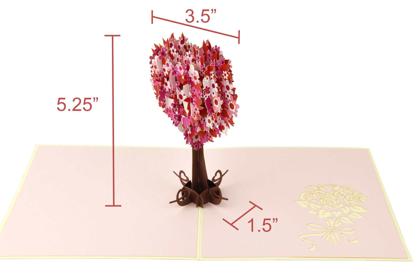 Heart Shaped Cherry Tree Pop Up Card