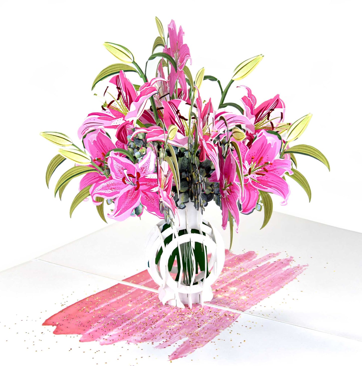 Stargazer Lilies Flower Pop Up Card