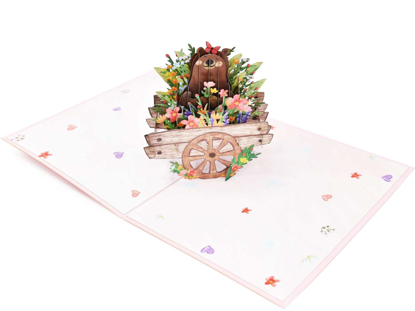 Flower Cart Bear Pop Up Card