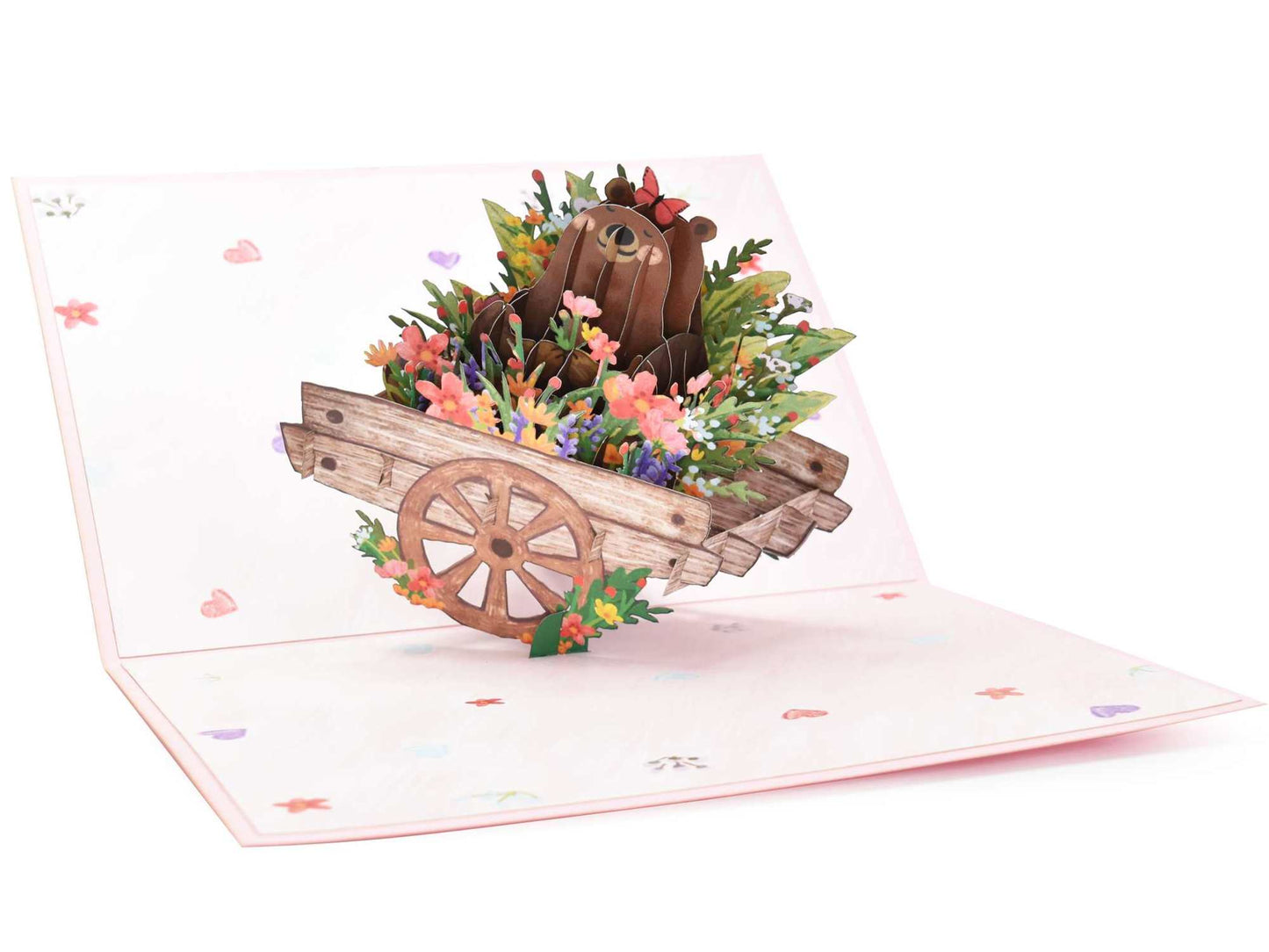 Flower Cart Bear Pop Up Card