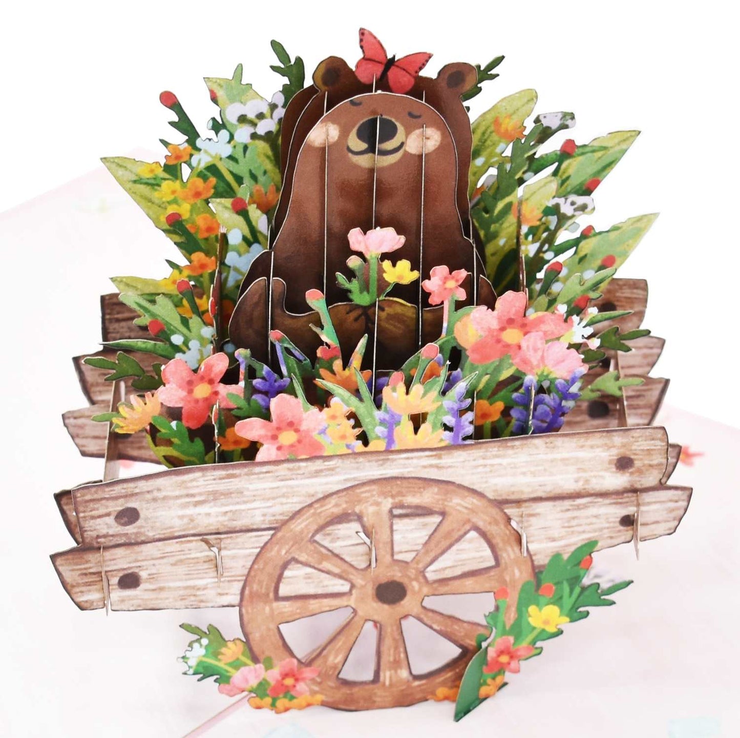 Flower Cart Bear Pop Up Card