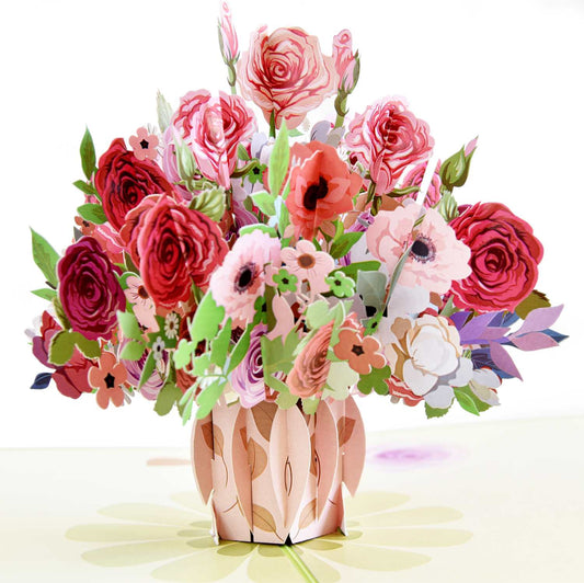 Pink Roses Pop Up Card