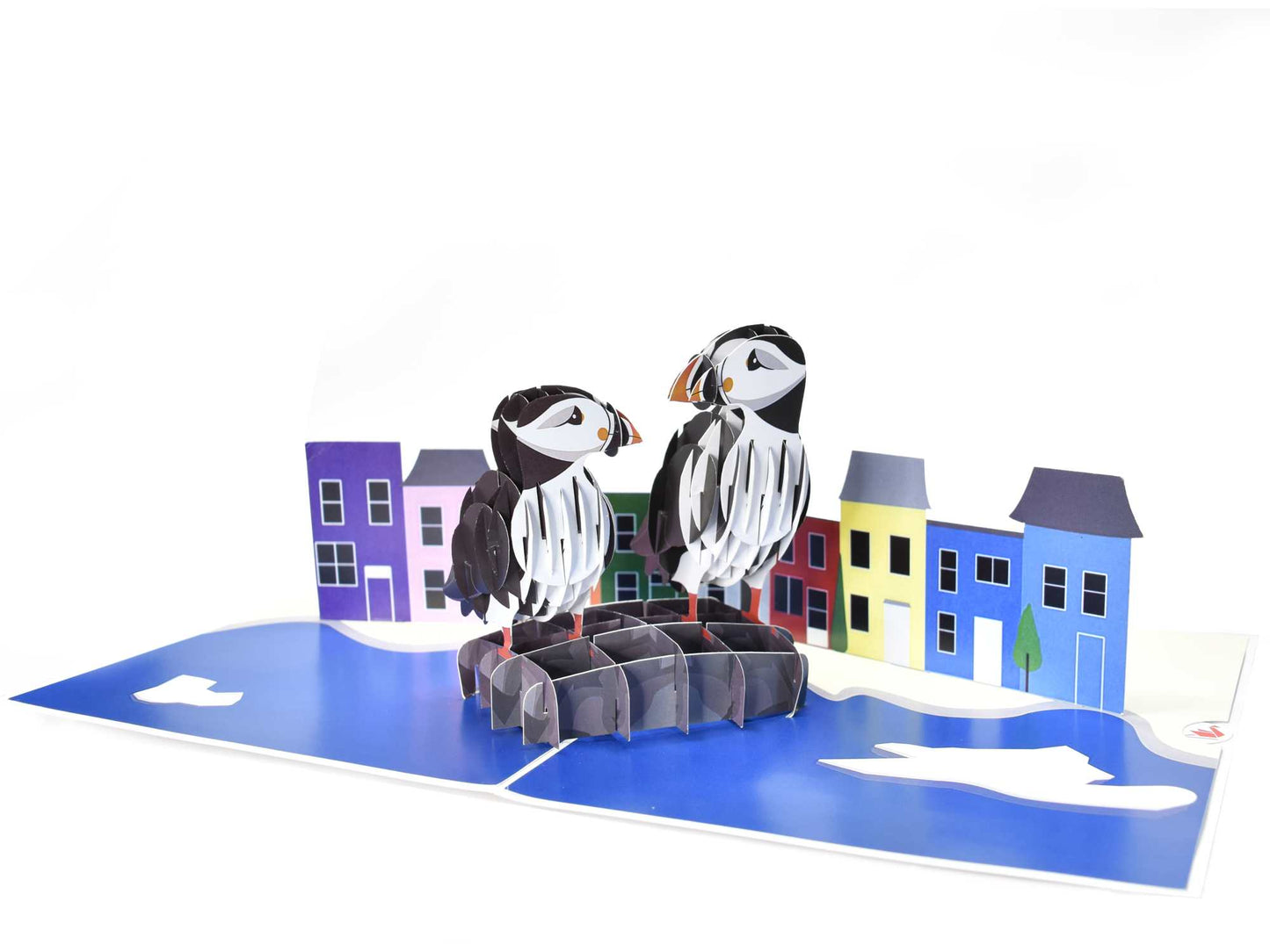 Puffin Coastal Village Pop-Up Card