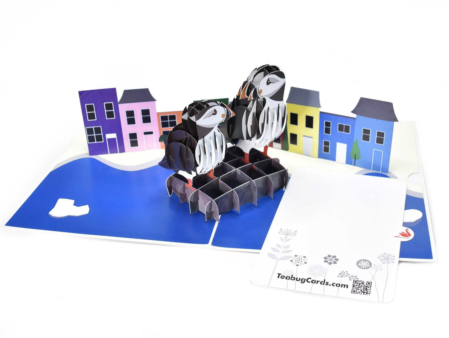 Puffin Coastal Village Pop-Up Card