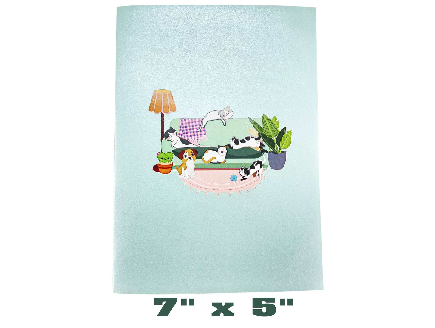 Cats on Sofa Pop Up Card