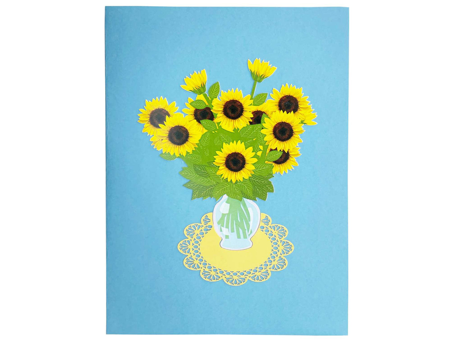 Sunflower Blue Vase Pop Up Card