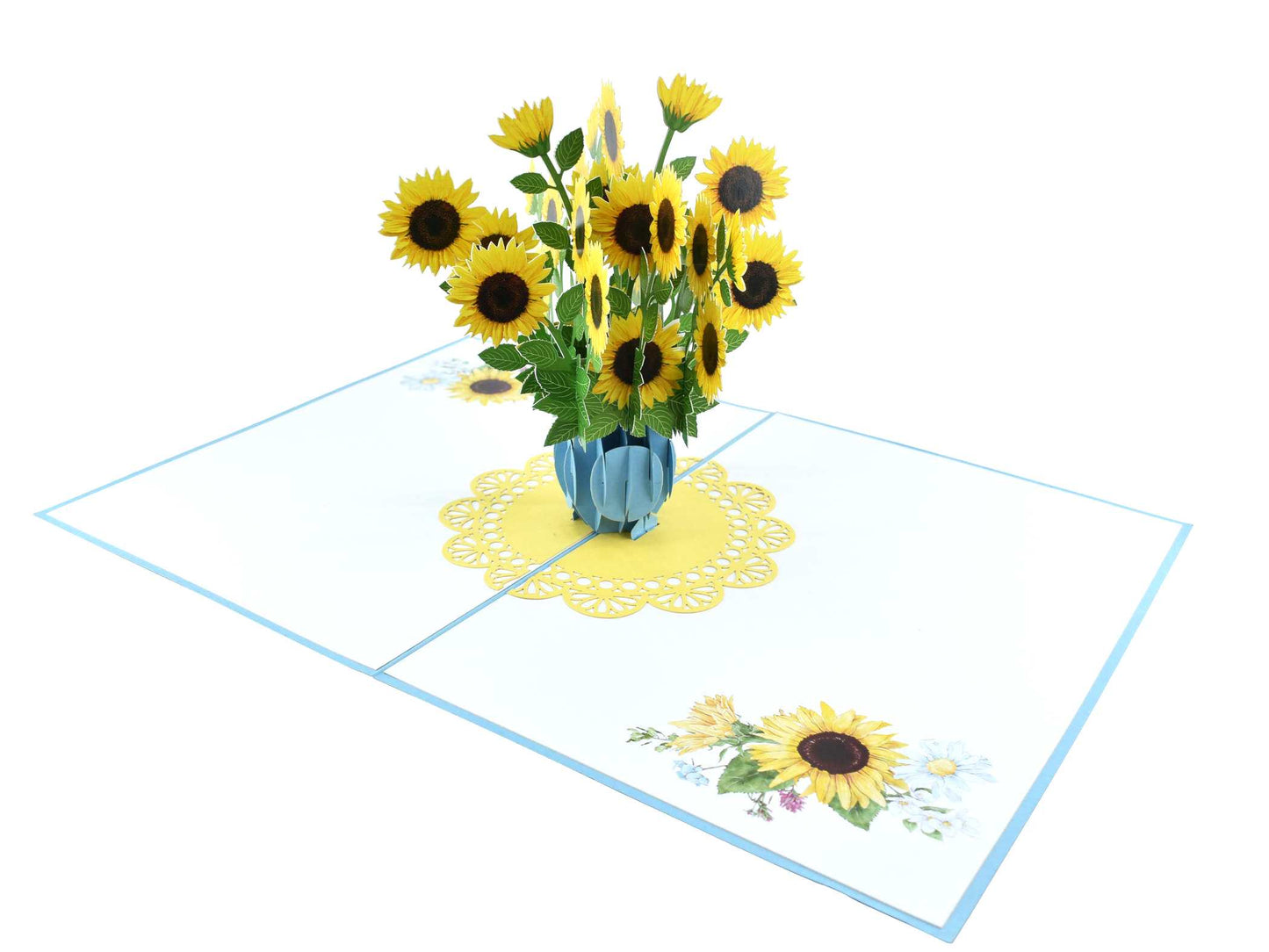 Sunflower Blue Vase Pop Up Card