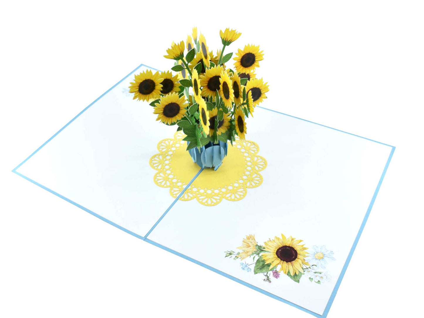 Sunflower Blue Vase Pop Up Card