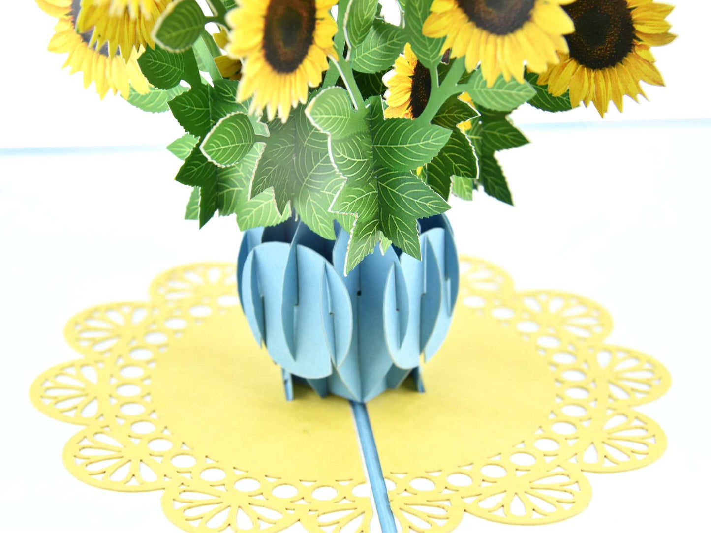 Sunflower Blue Vase Pop Up Card