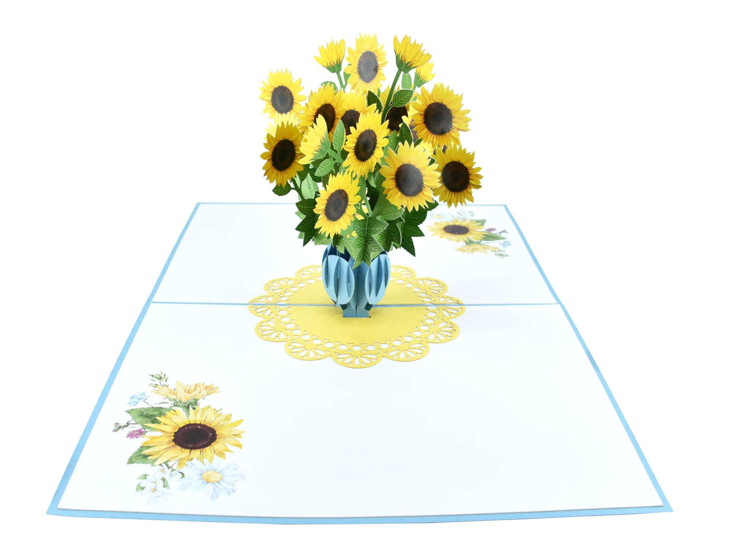 Sunflower Blue Vase Pop Up Card